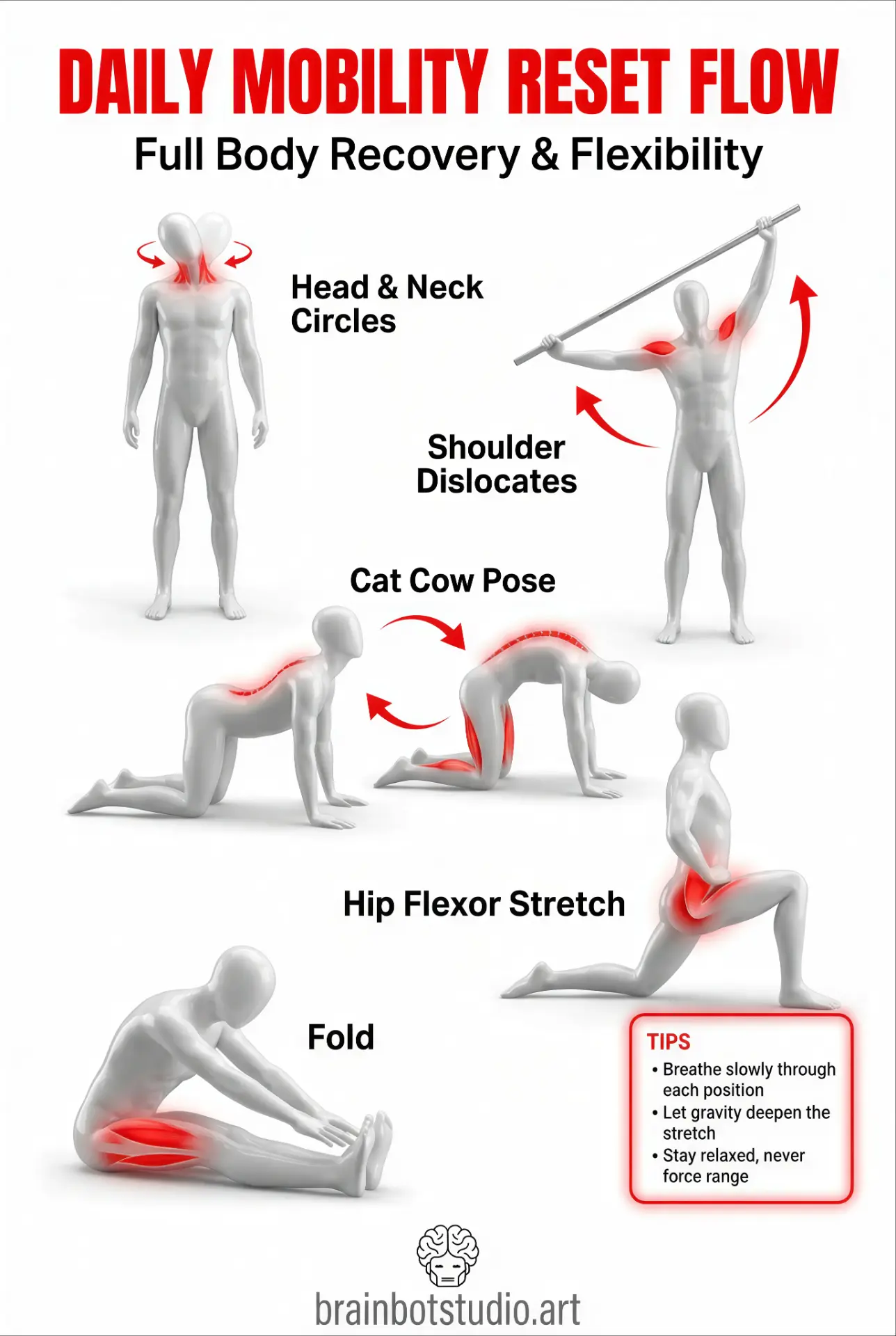 Daily Mobility Reset Flow — Printable poster · A3 / A4