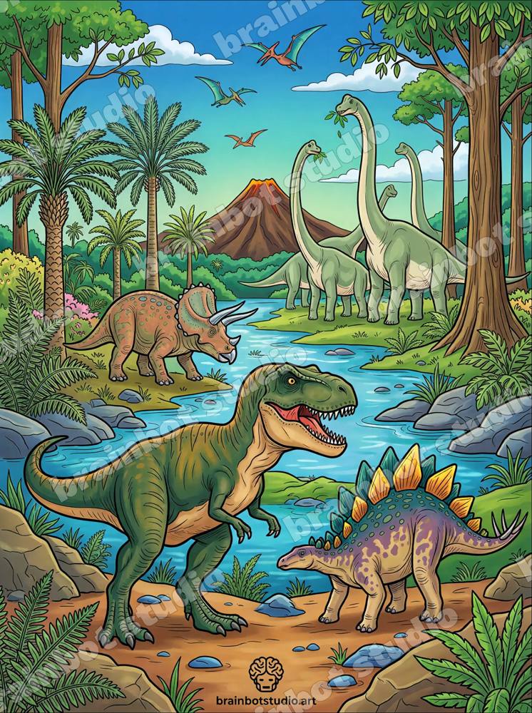 Coloring Dino — Printable PDF · A4